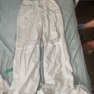 white ripped jeans